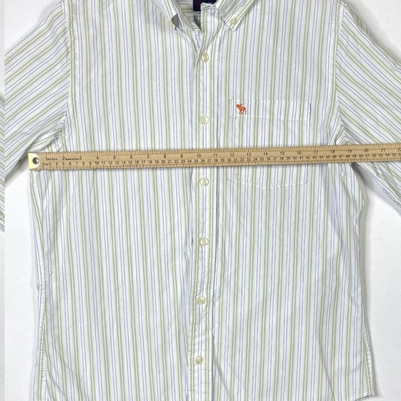 Abercrombie & Fitch Green and White Striped Shirt - Picture 6 of 11